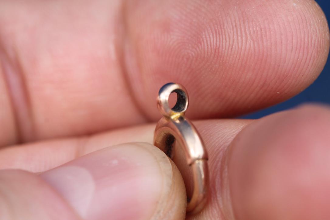 Antique 9ct Rose Gold Bolt Ring Clasp | Victorian Chain Fastener | Pendant Connector | c.1900