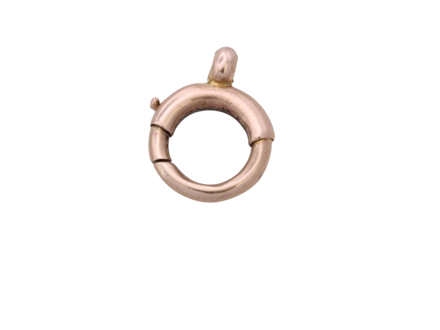 Antique 9ct Rose Gold Bolt Ring Clasp | Victorian Chain Fastener | Pendant Connector | c.1900