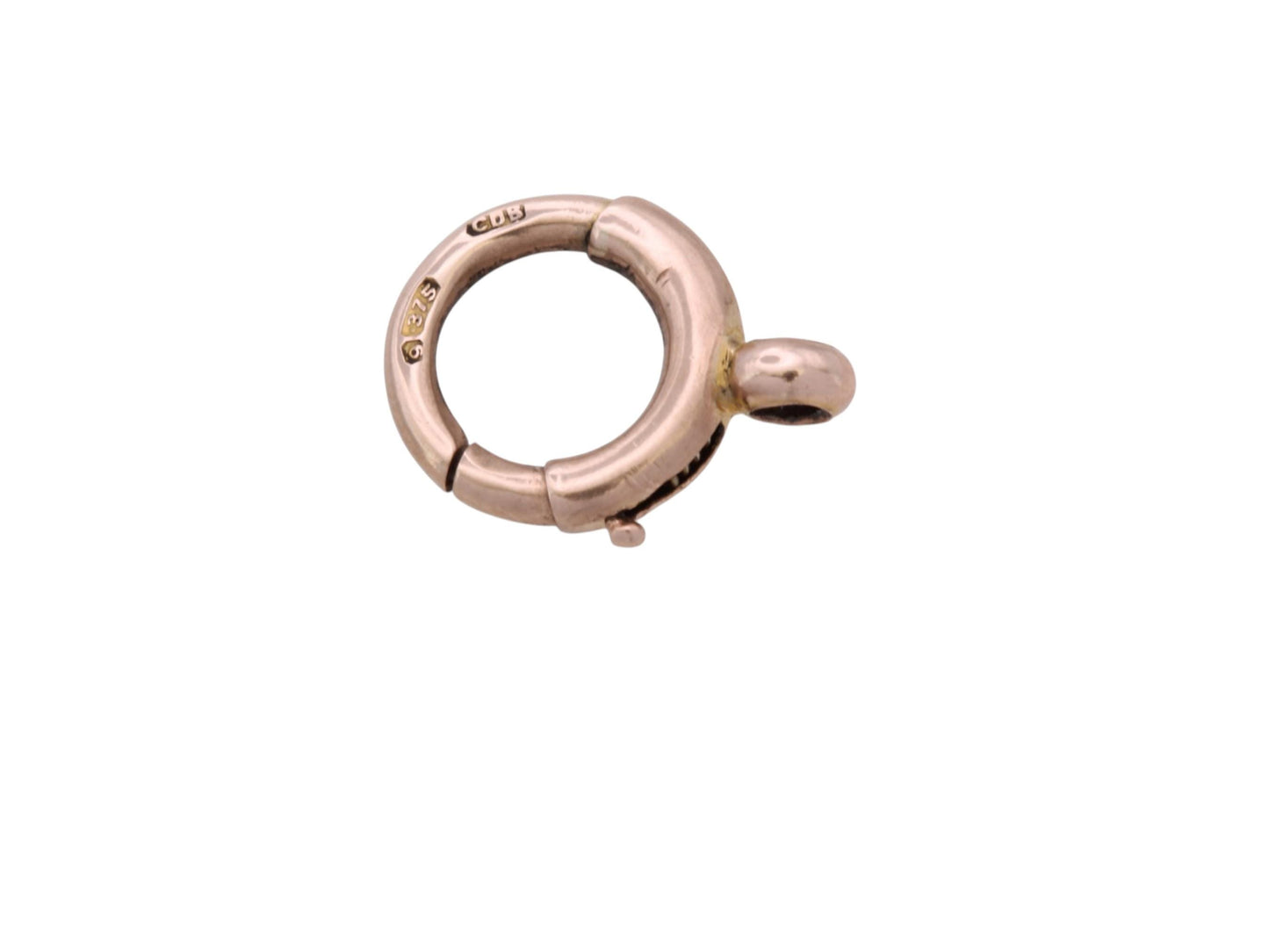 Antique 9ct Rose Gold Bolt Ring Clasp | Victorian Chain Fastener | Pendant Connector | c.1900