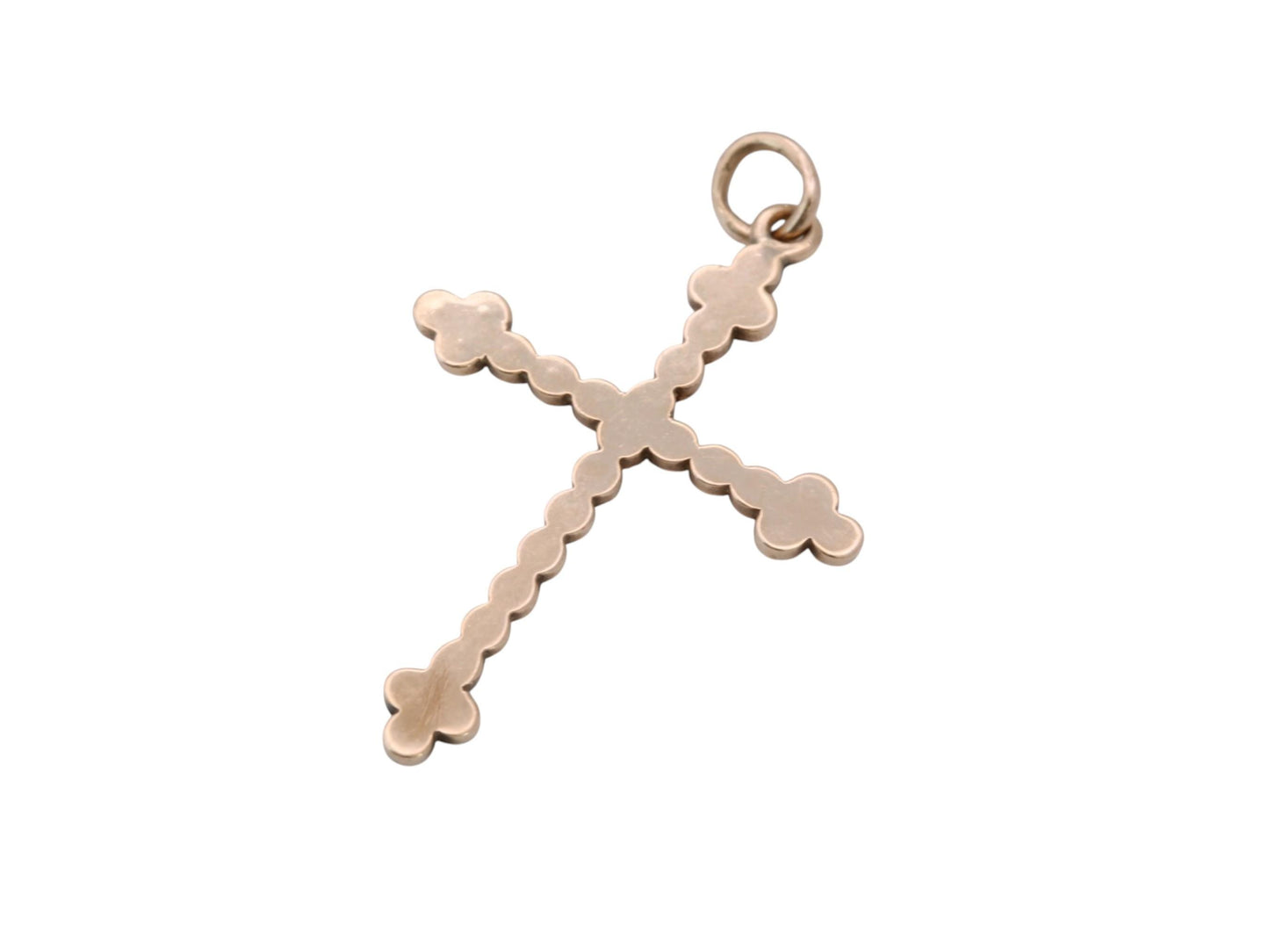 Antique Victorian 9ct Gold Cross Pendant | Seed Pearl & Turquoise | c.1880