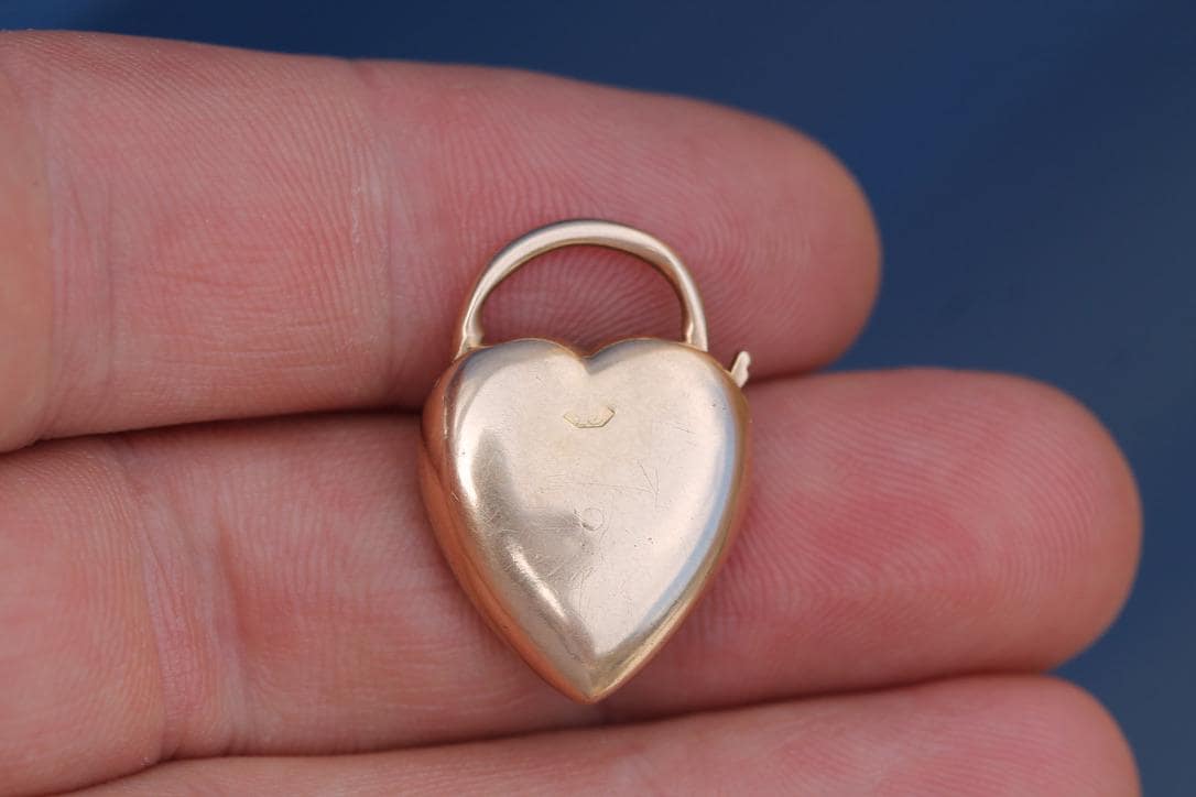 Antique Victorian 15ct Gold Heart Padlock Clasp | c.1890