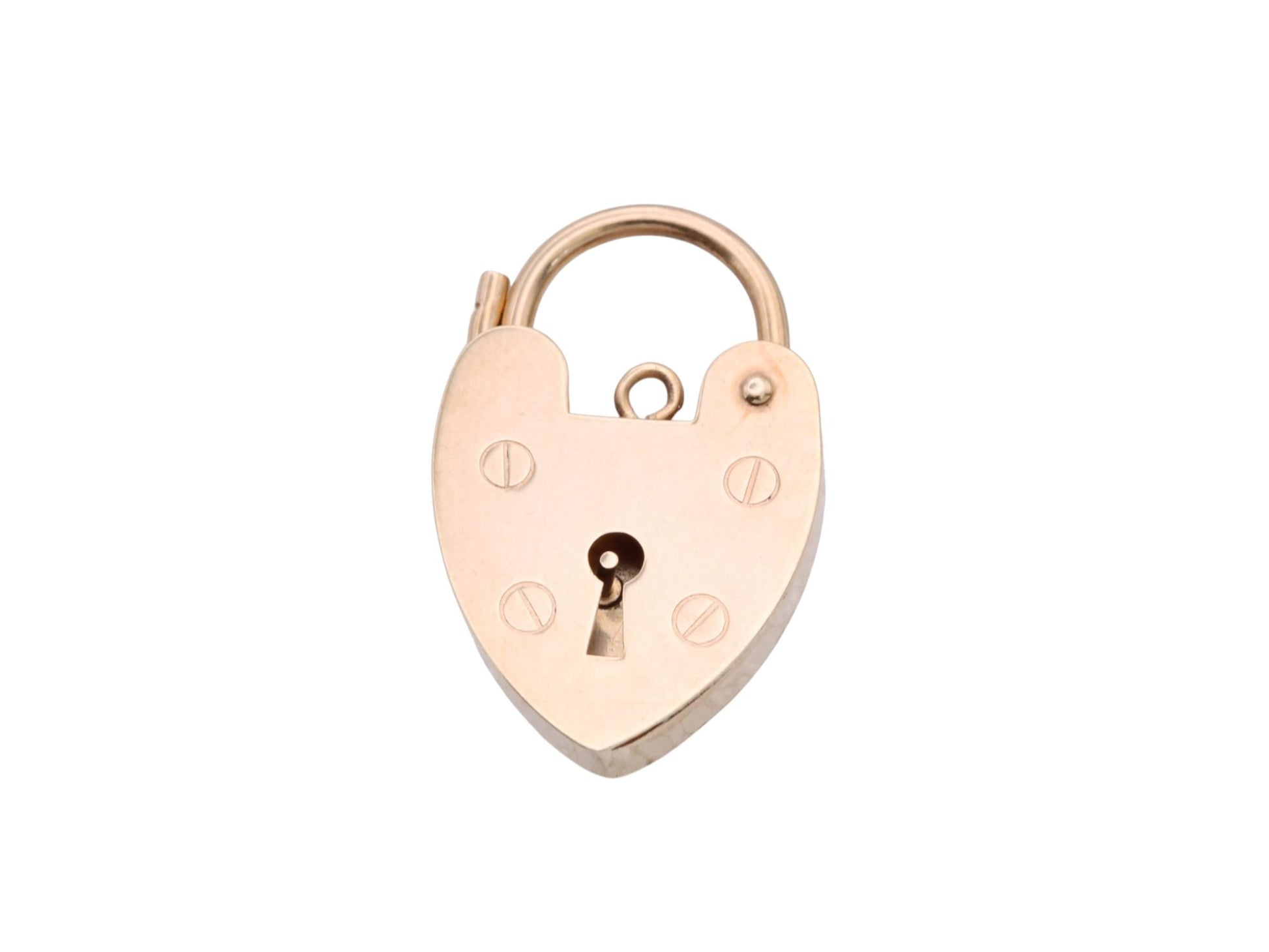 Vintage 9ct Gold Heart Padlock Clasp | London 1971 | Bracelet Fastener — view 9