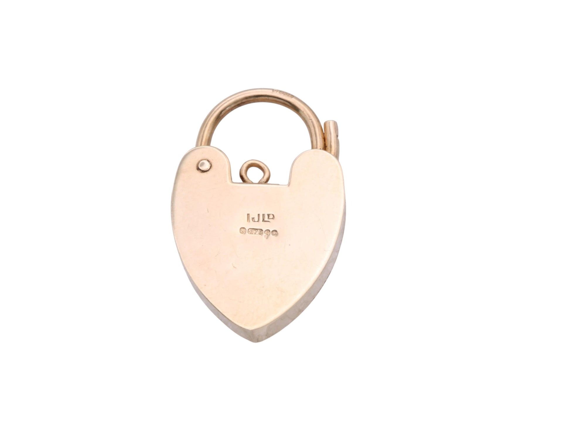 Vintage 9ct Gold Heart Padlock Clasp | London 1971 | Bracelet Fastener — view 11