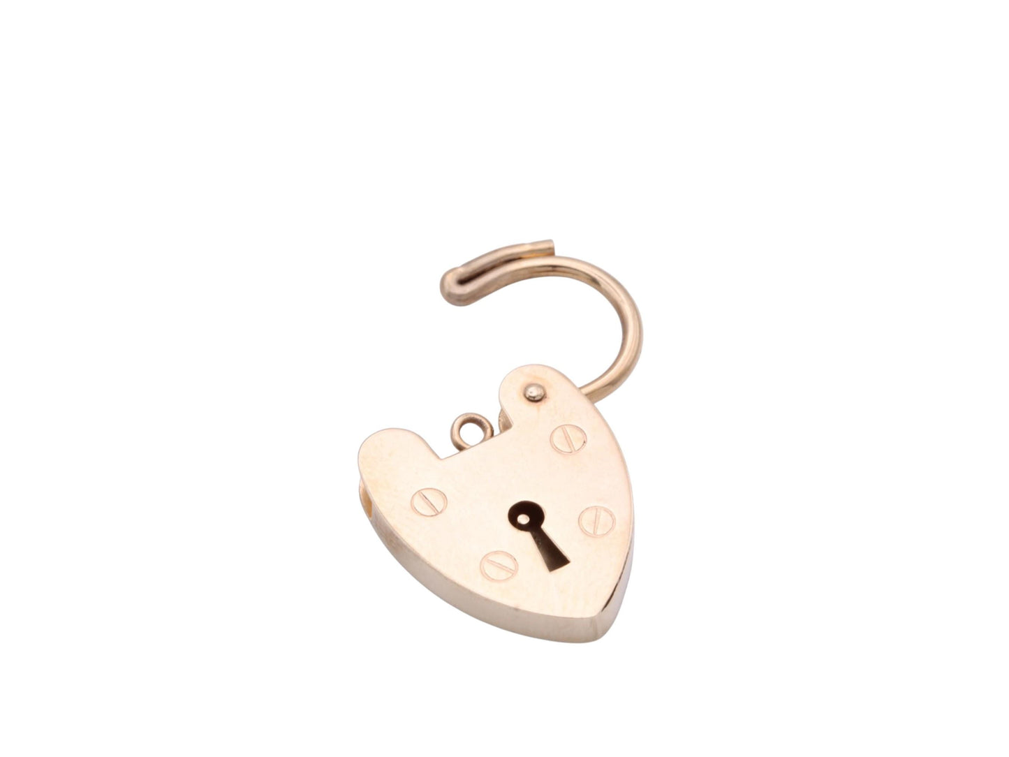 Vintage 9ct Gold Heart Padlock Clasp | London 1971 | Bracelet Fastener — view 12
