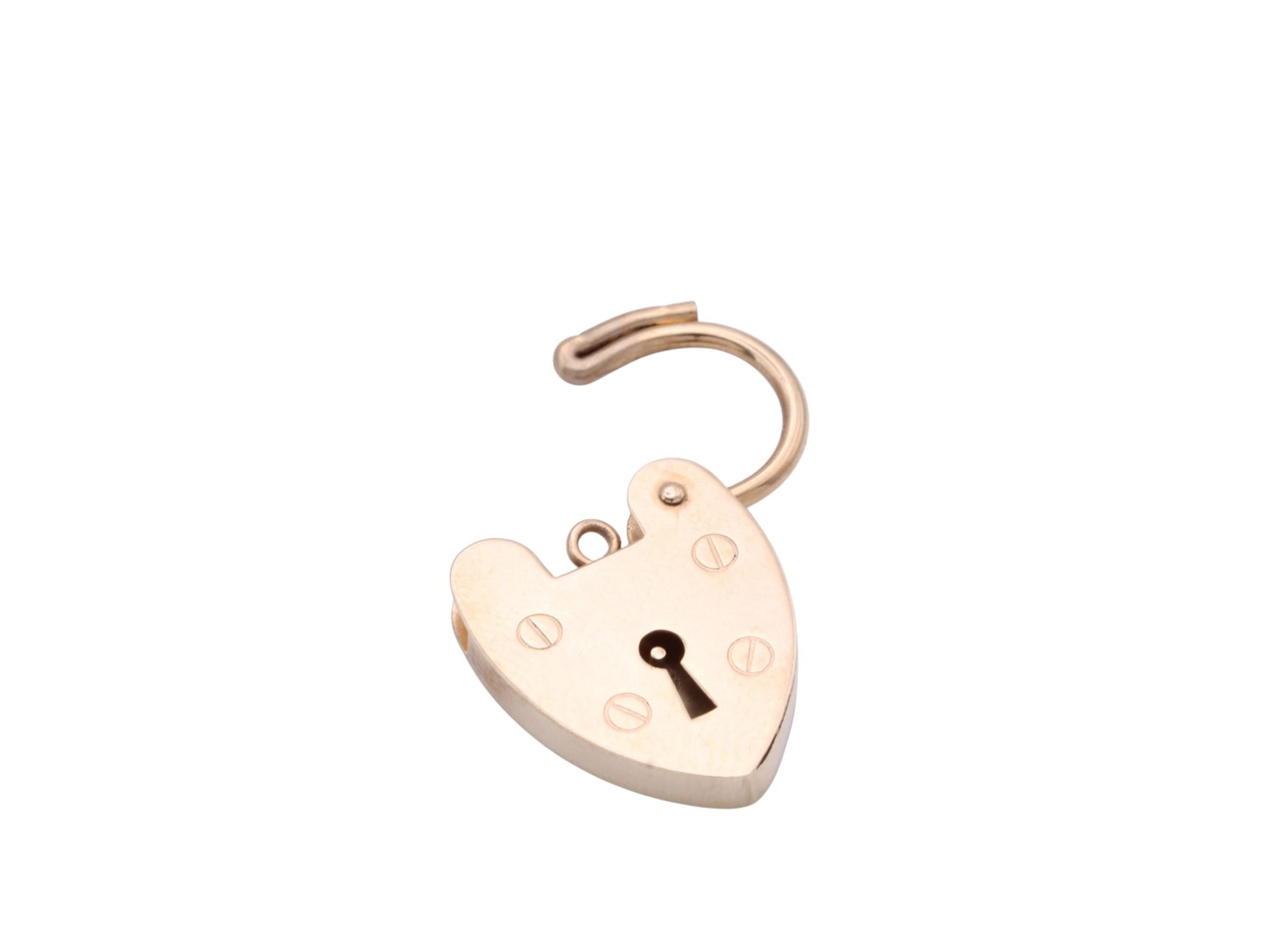 Vintage 9ct Gold Heart Padlock Clasp | London 1971 | Bracelet Fastener — view 12