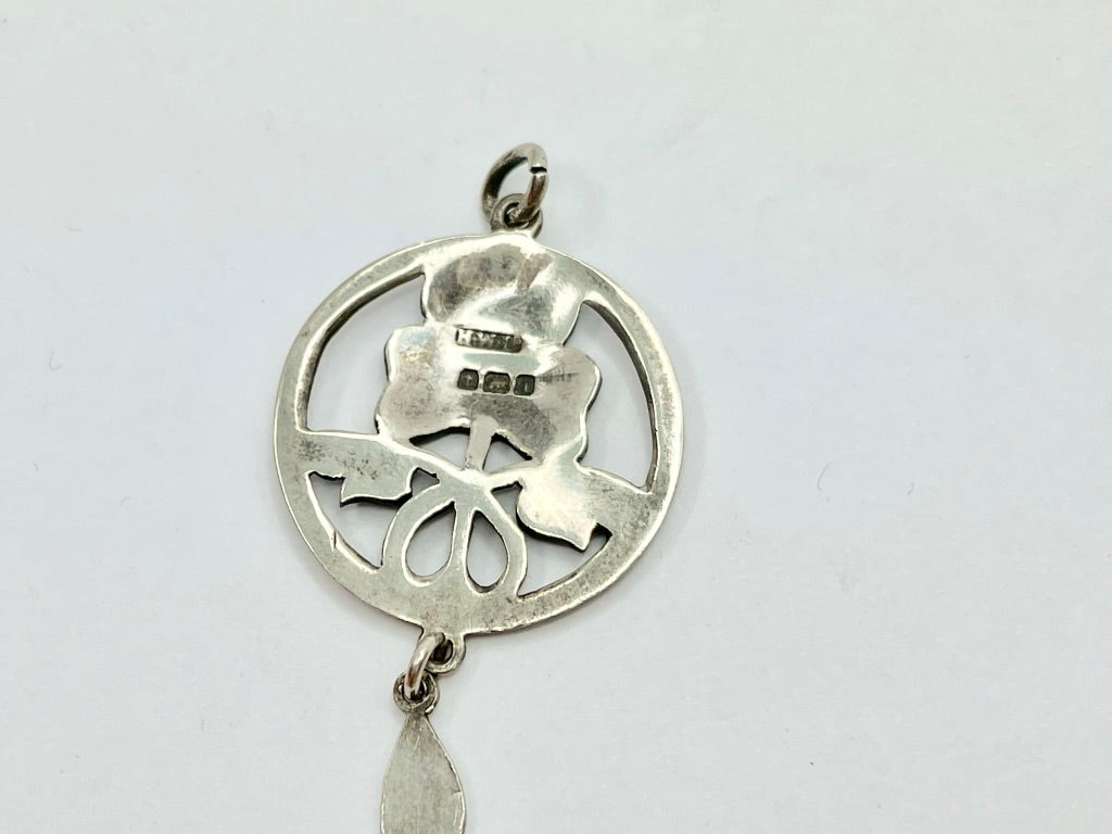 edwardian-silver-and-enamel-clover-pendant