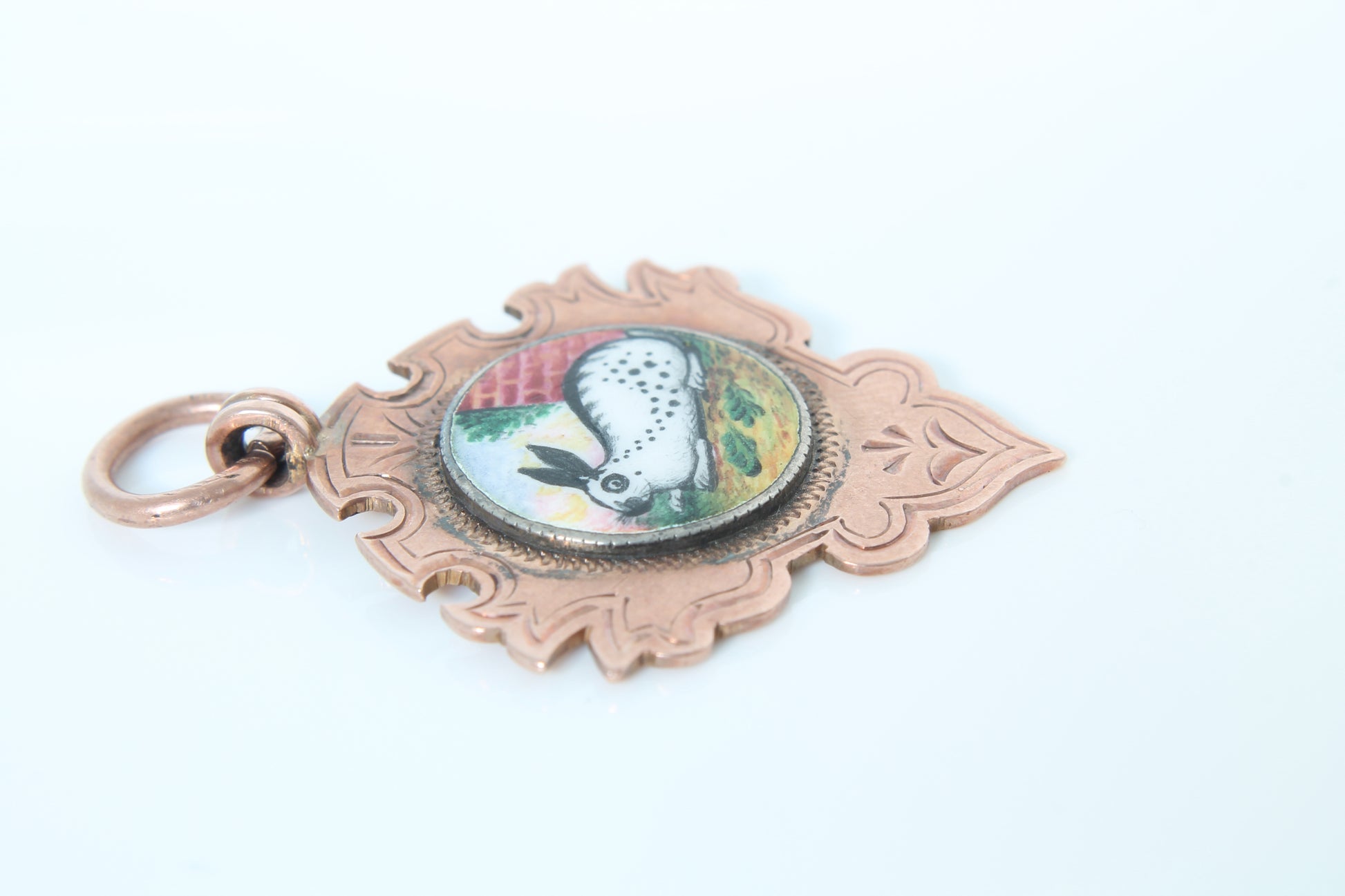 antique-gold-enamel-rabbit-pendant