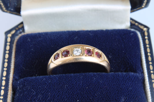 edwardian-18ct-gold-diamond-and-ruby-ring