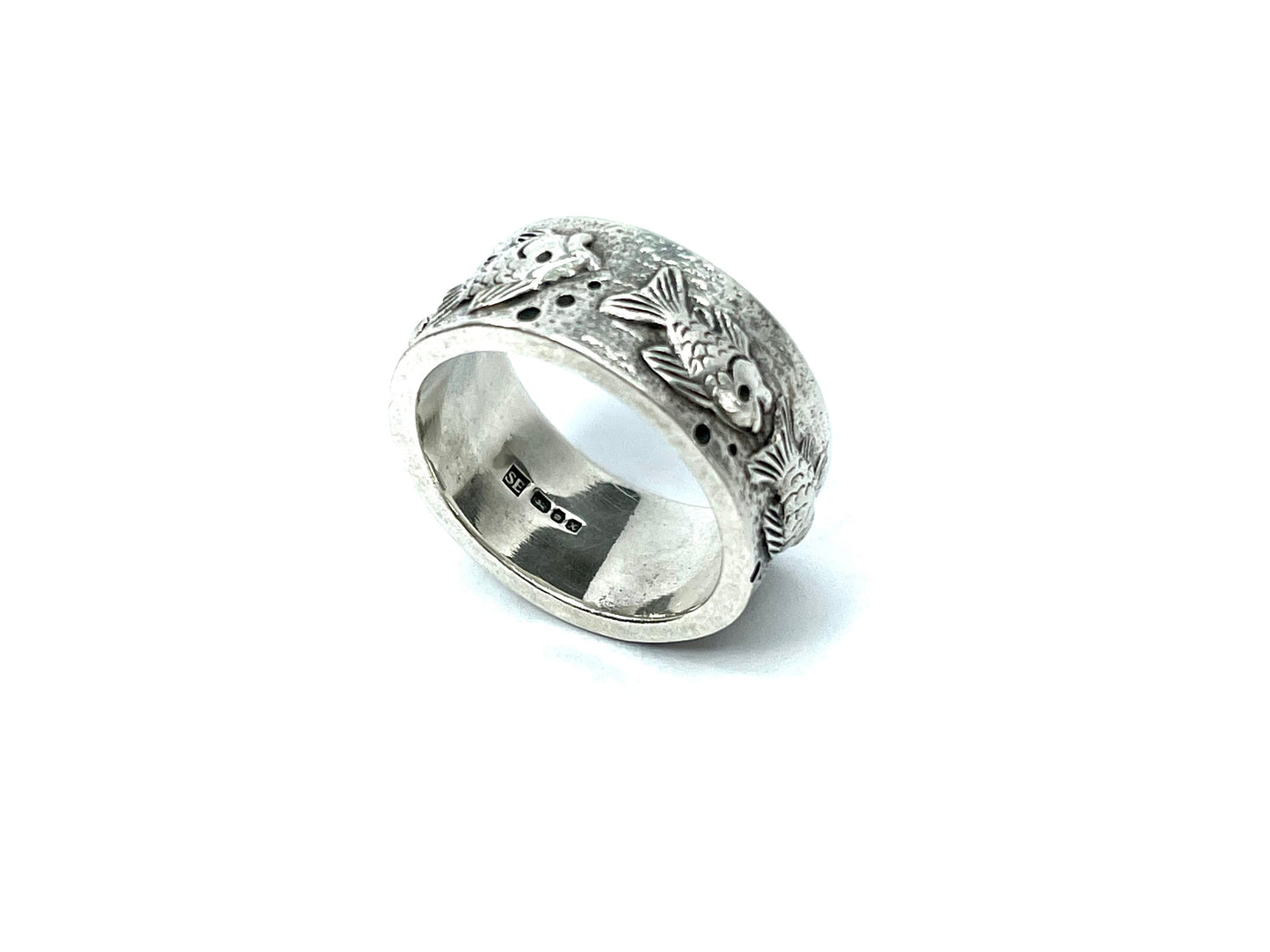 Vintage Solid Silver Fish Ring