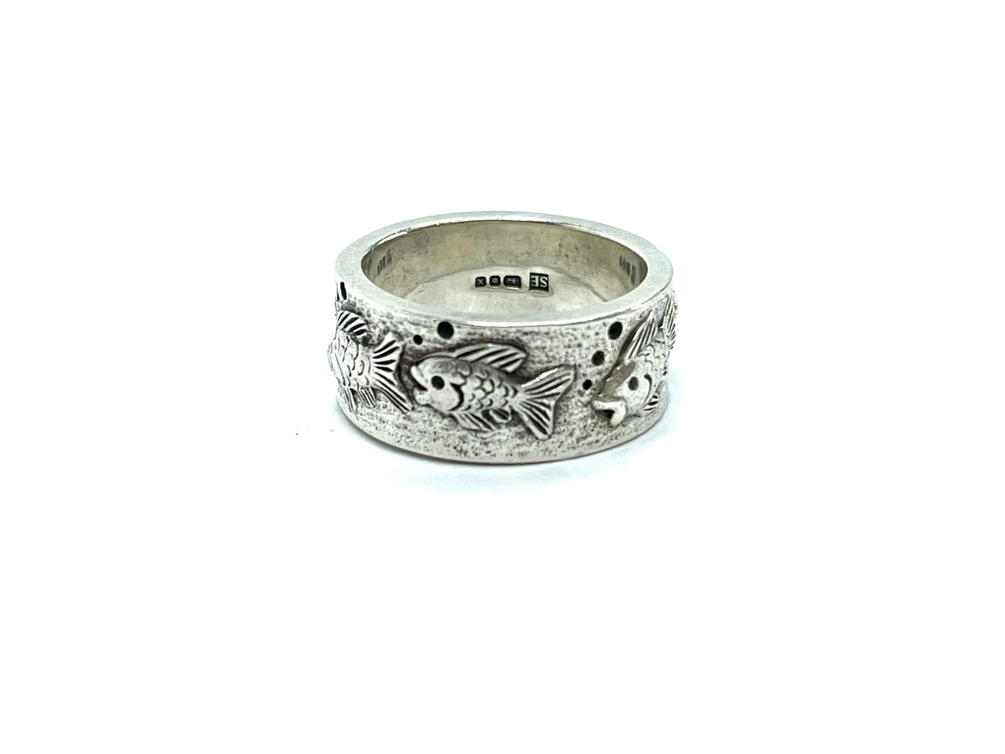 Vintage Solid Silver Fish Ring