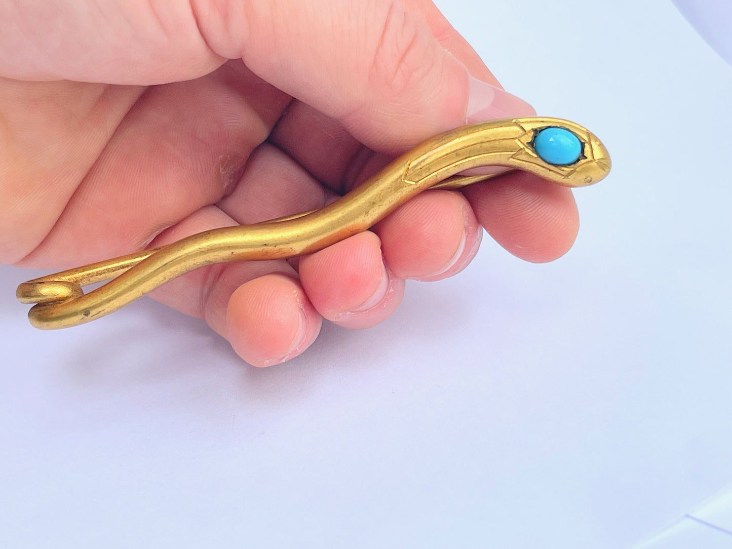 victorian-18ct-gold-guilded-turquoise-snake-brooch
