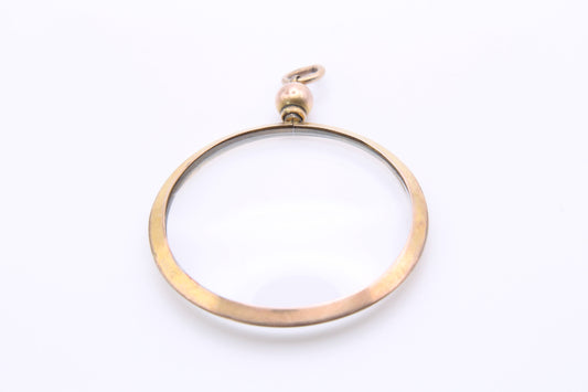 Antique Edwardian 9ct Gold Glass Pendant - 1904