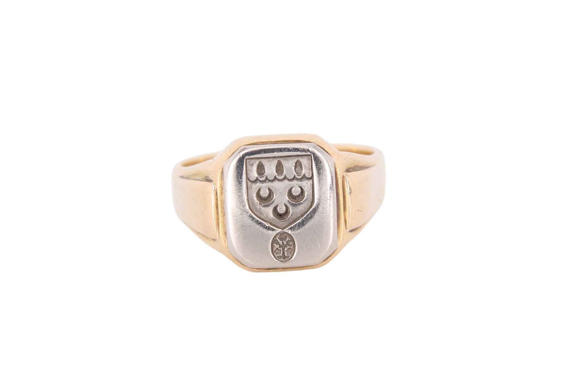 antique-18ct-gold-platinum-coat-of-arms-crest-signet-ring-13-6g