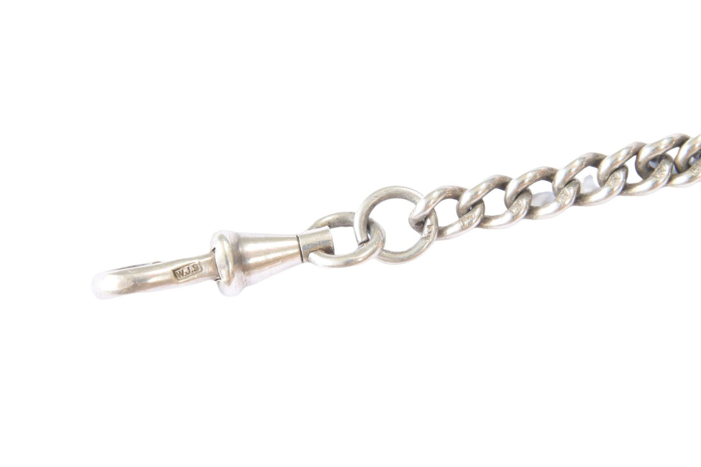 Antique Sterling Silver Pocket Watch Albert Chain Necklace