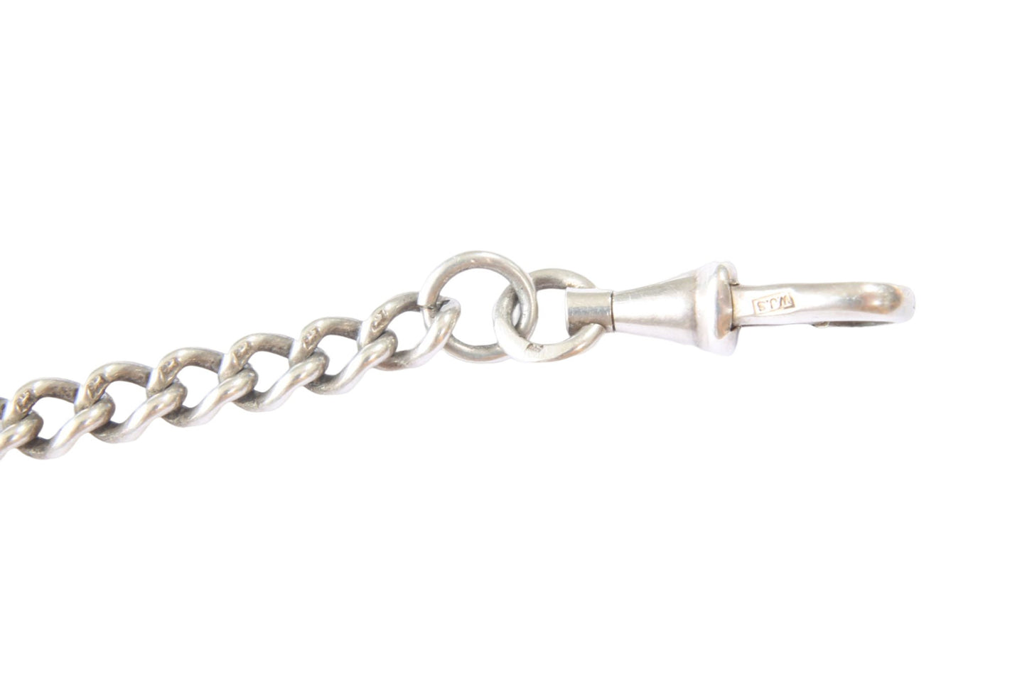 Antique Sterling Silver Pocket Watch Albert Chain Necklace