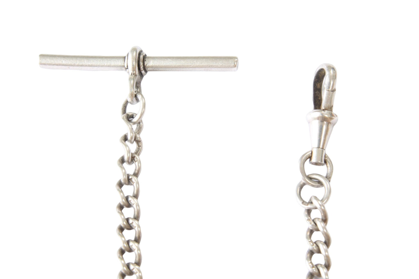 Antique Sterling Silver Pocket Watch Albert Chain Necklace