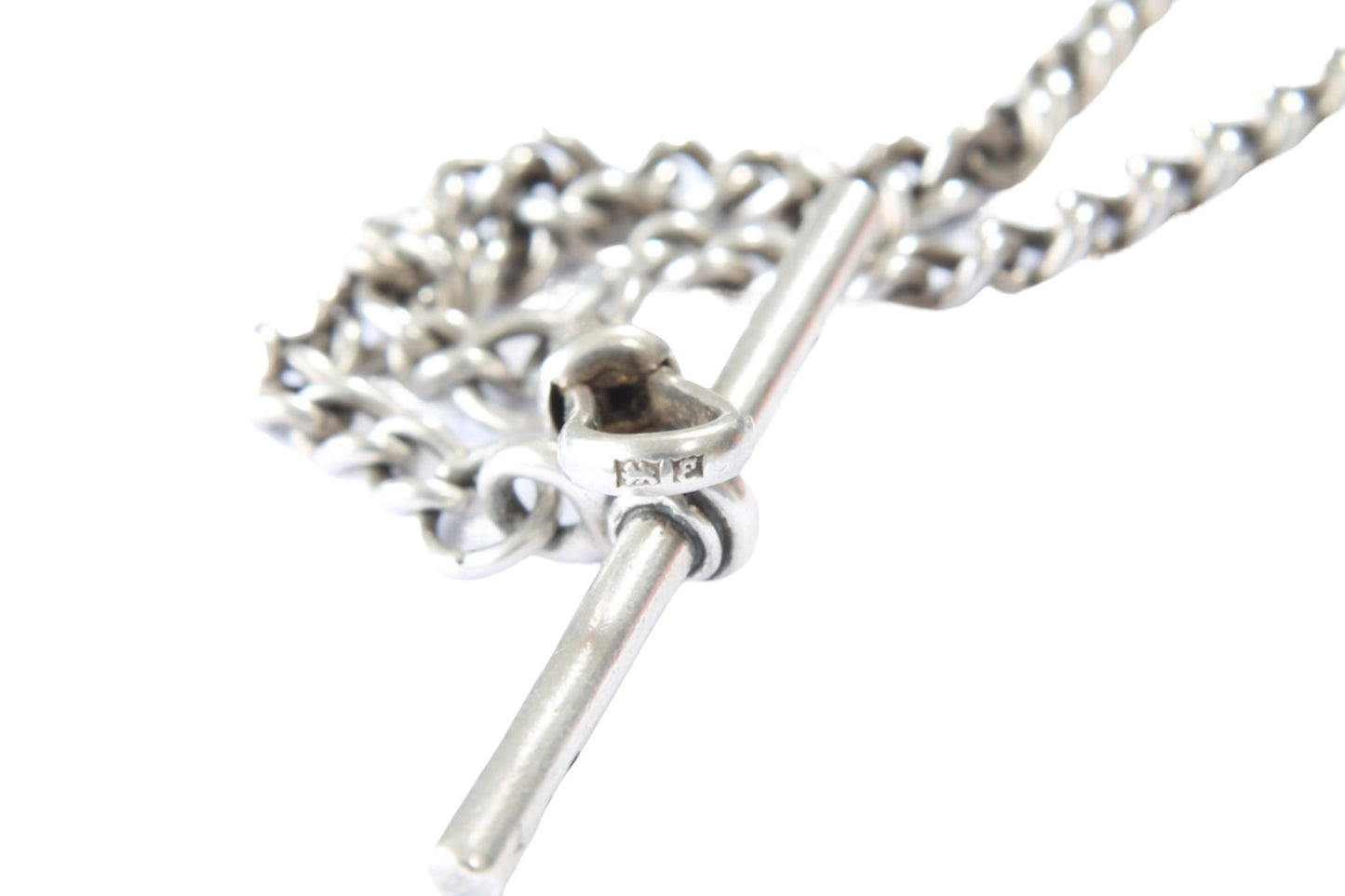 Antique Sterling Silver Pocket Watch Albert Chain Necklace