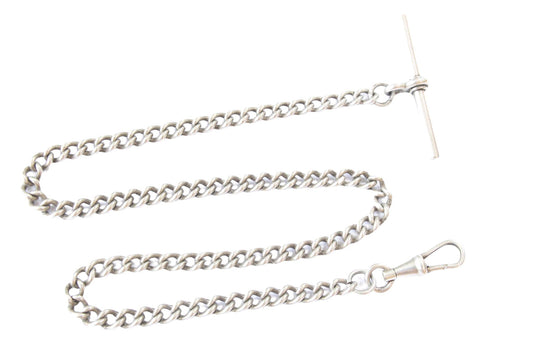 Antique Silver Pocket Watch Chain Necklace