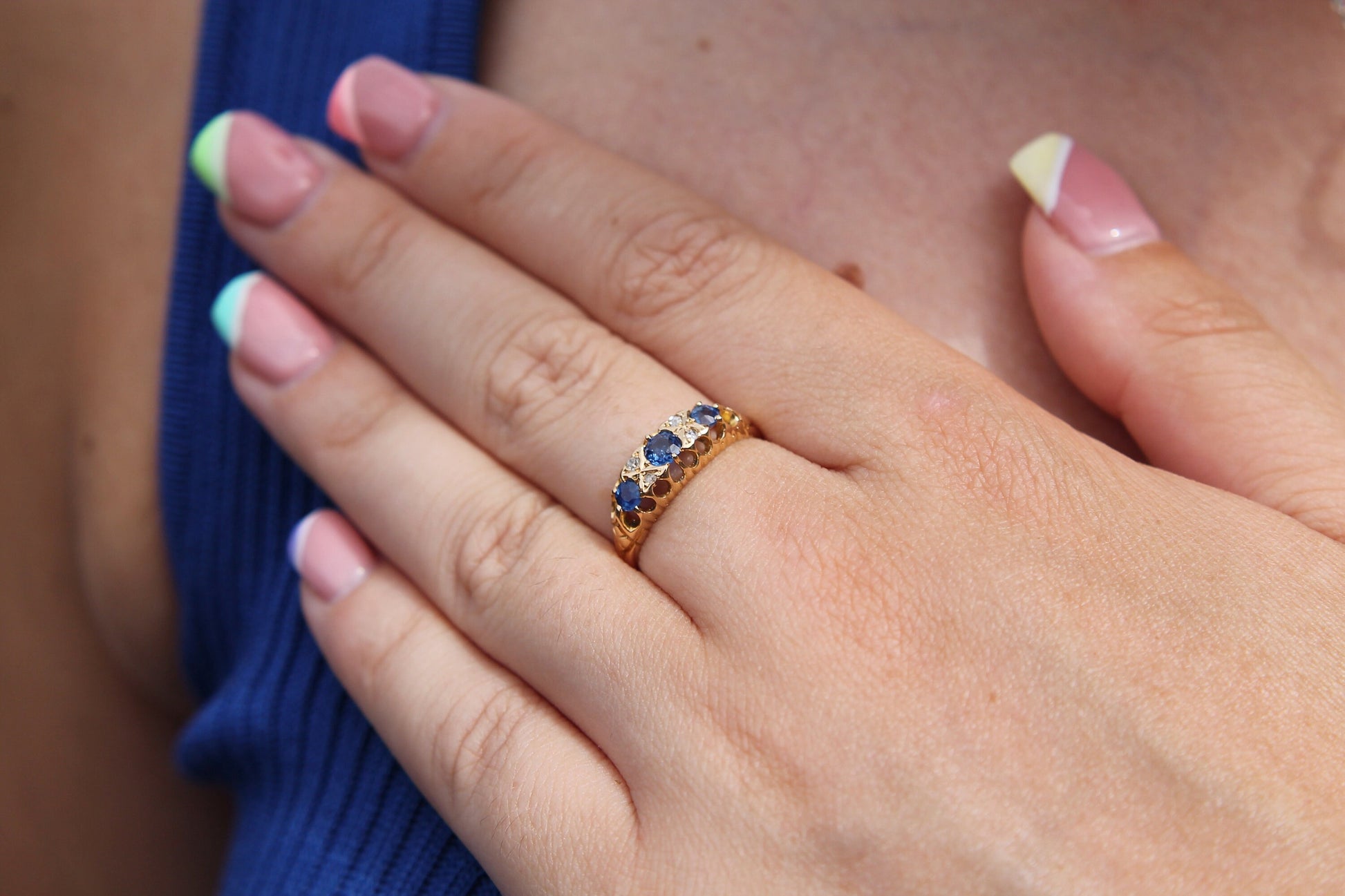 antique-edwardian-18ct-gold-diamond-and-sapphire-ring
