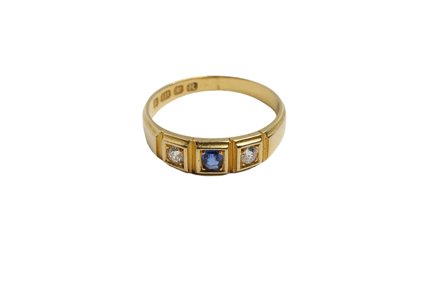 antique-victorian-18ct-gold-diamond-sapphire-gypsy-ring-1892
