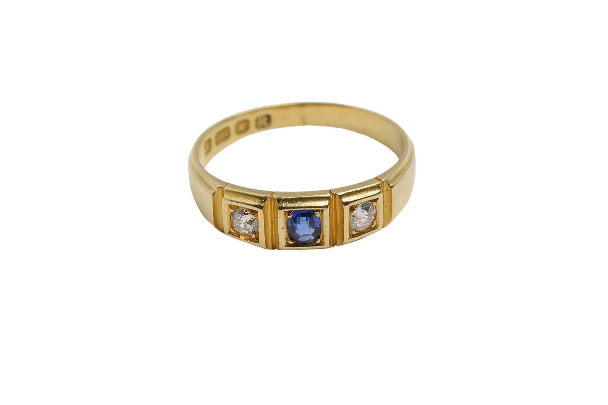 antique-victorian-18ct-gold-diamond-sapphire-gypsy-ring-1892