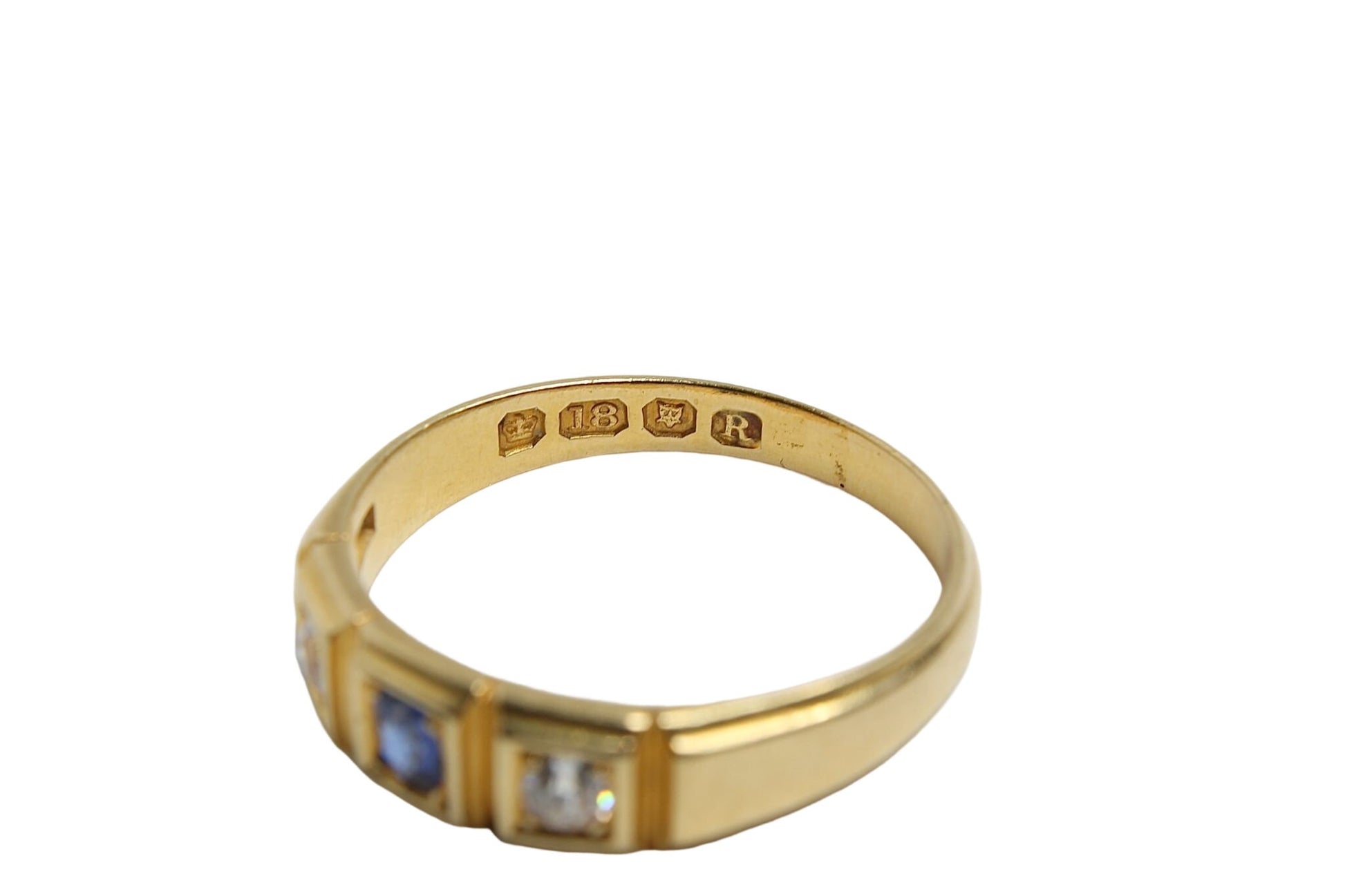 antique-victorian-18ct-gold-diamond-sapphire-gypsy-ring-1892