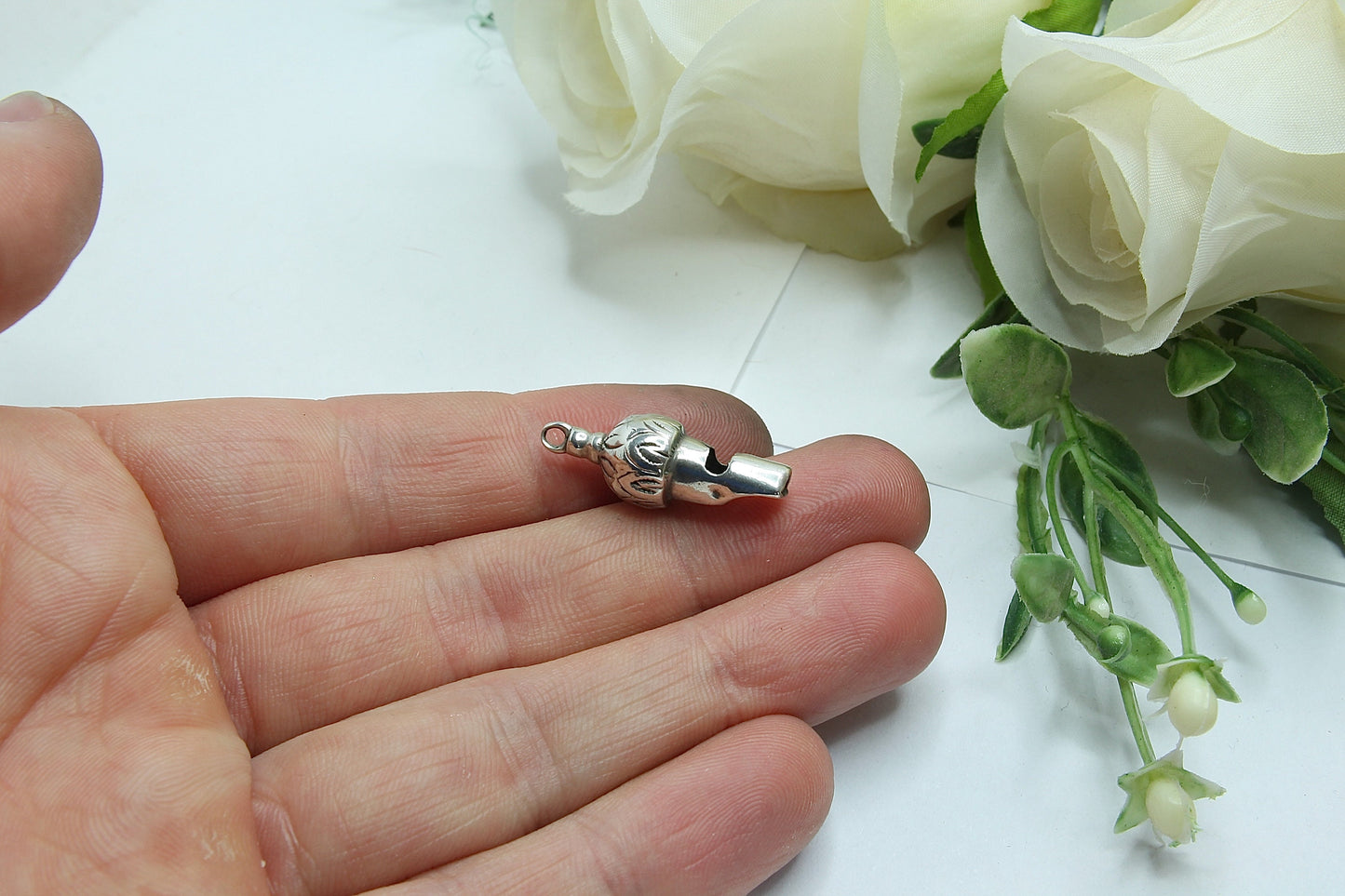 Antique Victorian Silver Acorn Whistle Charm