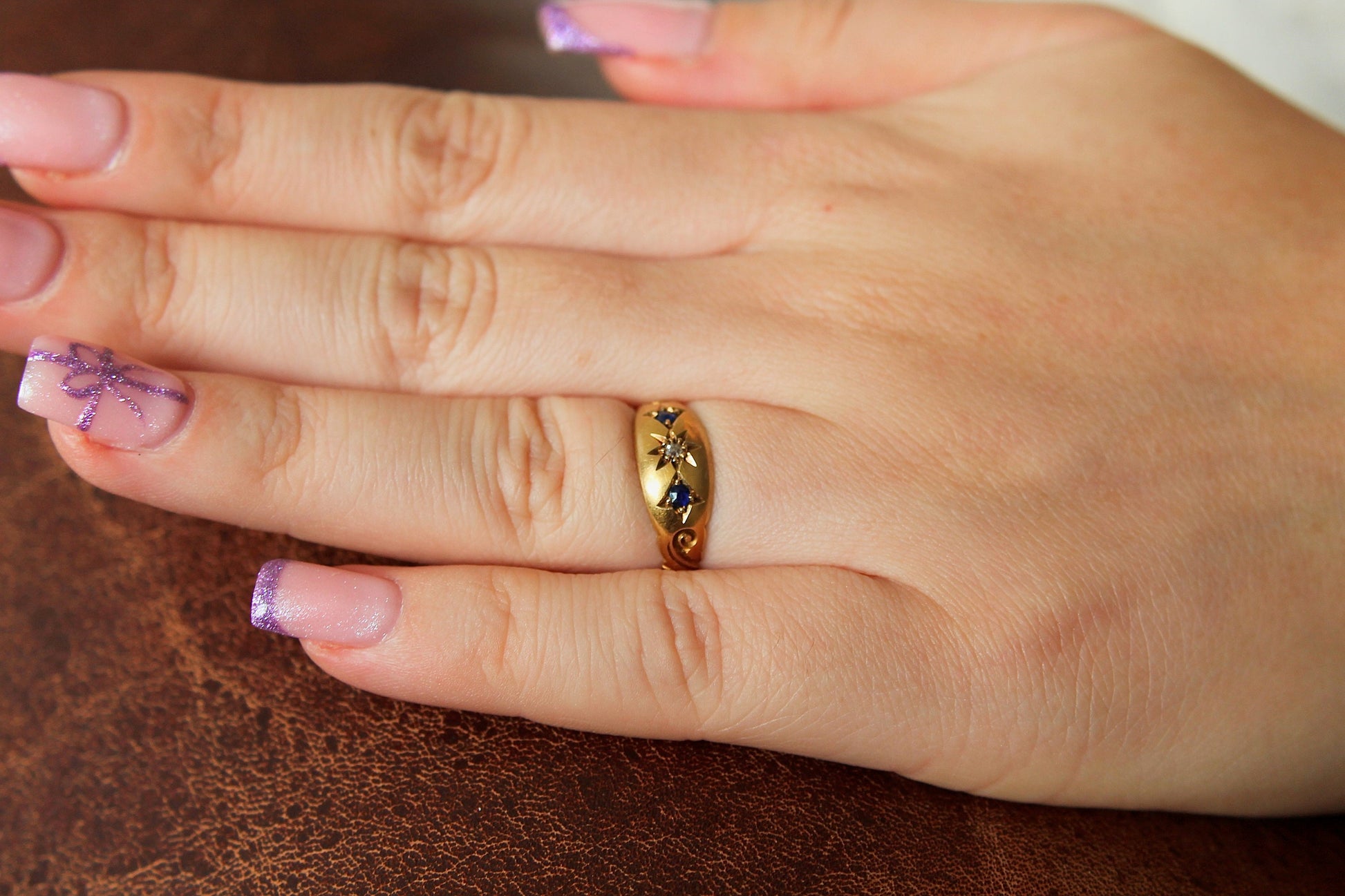antique-victorian-18ct-gold-diamond-sapphire-gypsy-ring-1899