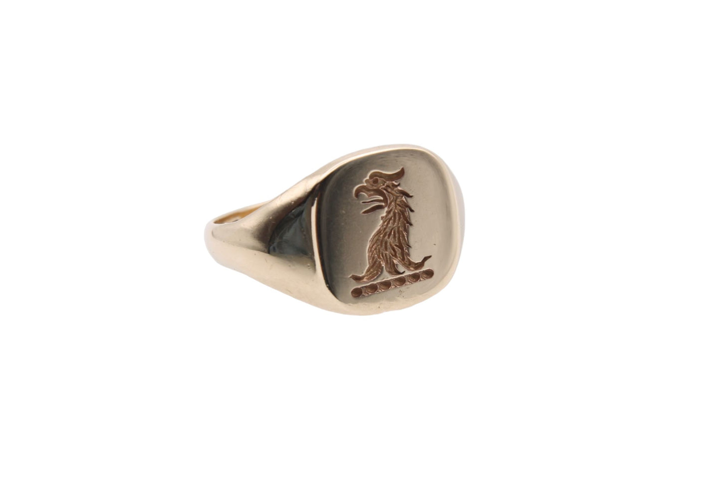 vintage-9ct-yellow-gold-intaglio-signet-ring-griffin-crest