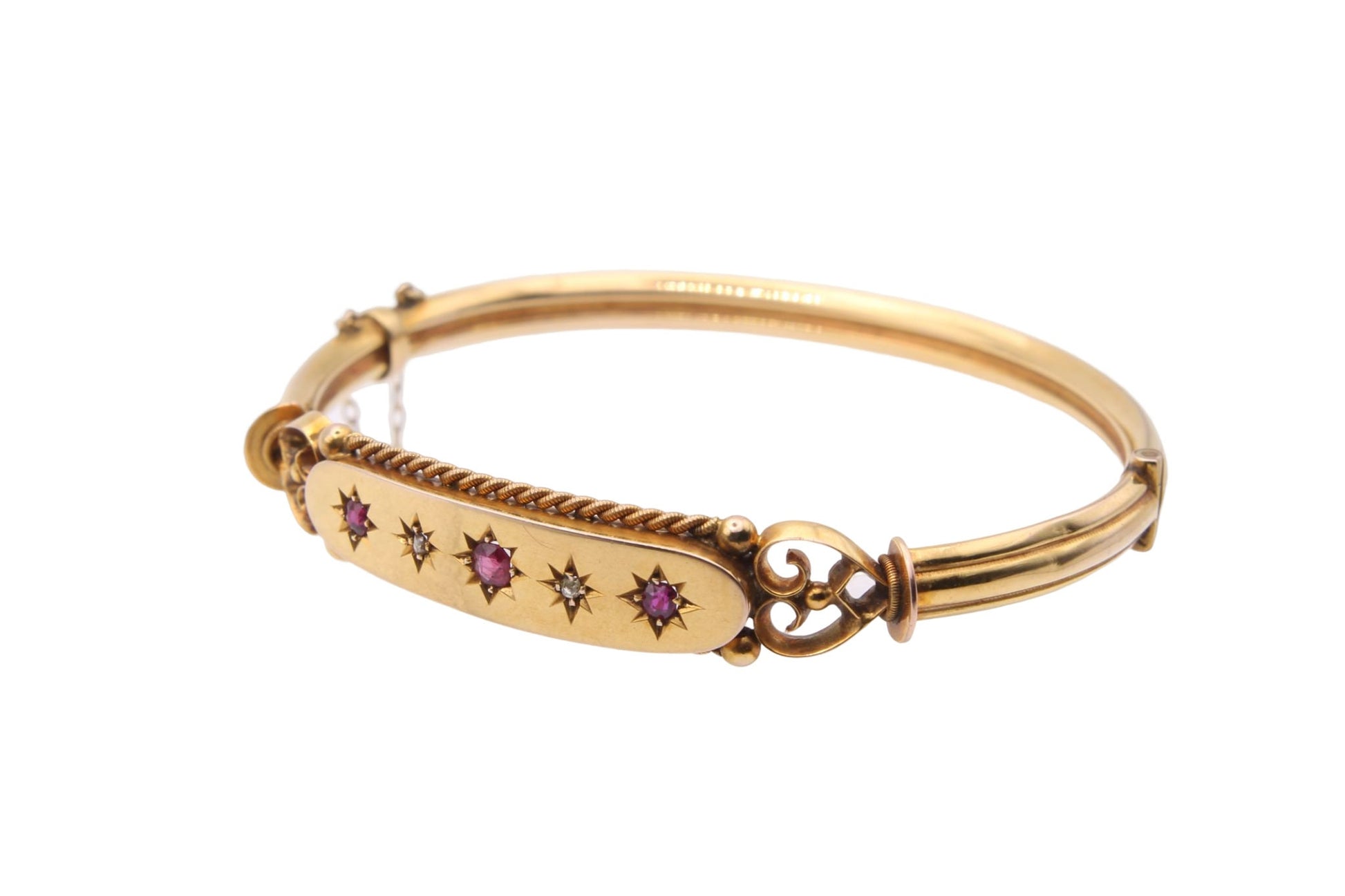 antique-9ct-gold-diamond-ruby-decorative-bangle-1901