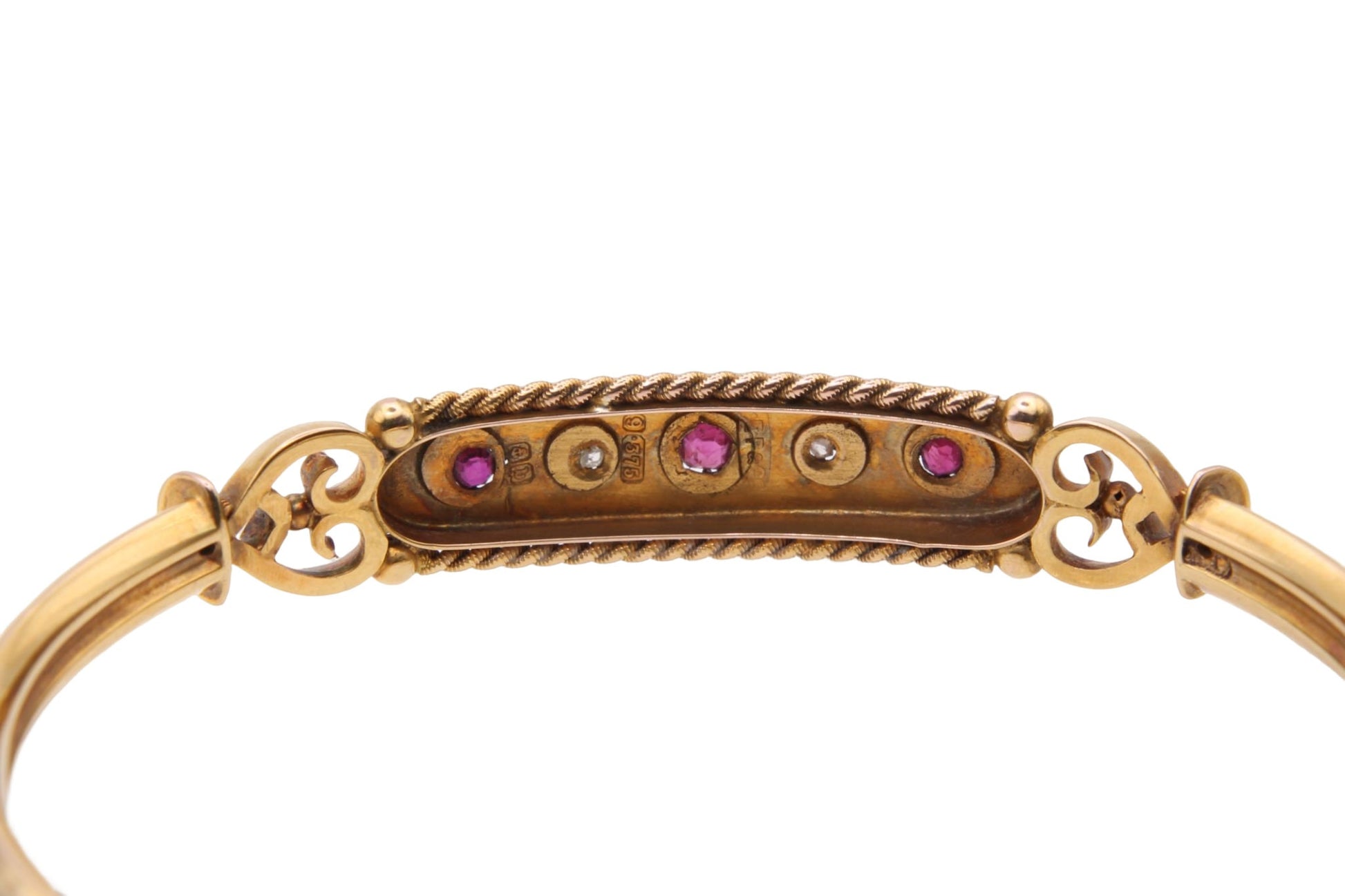 antique-9ct-gold-diamond-ruby-decorative-bangle-1901