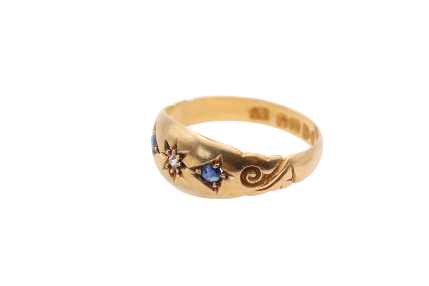 antique-victorian-18ct-gold-diamond-sapphire-gypsy-ring-1899