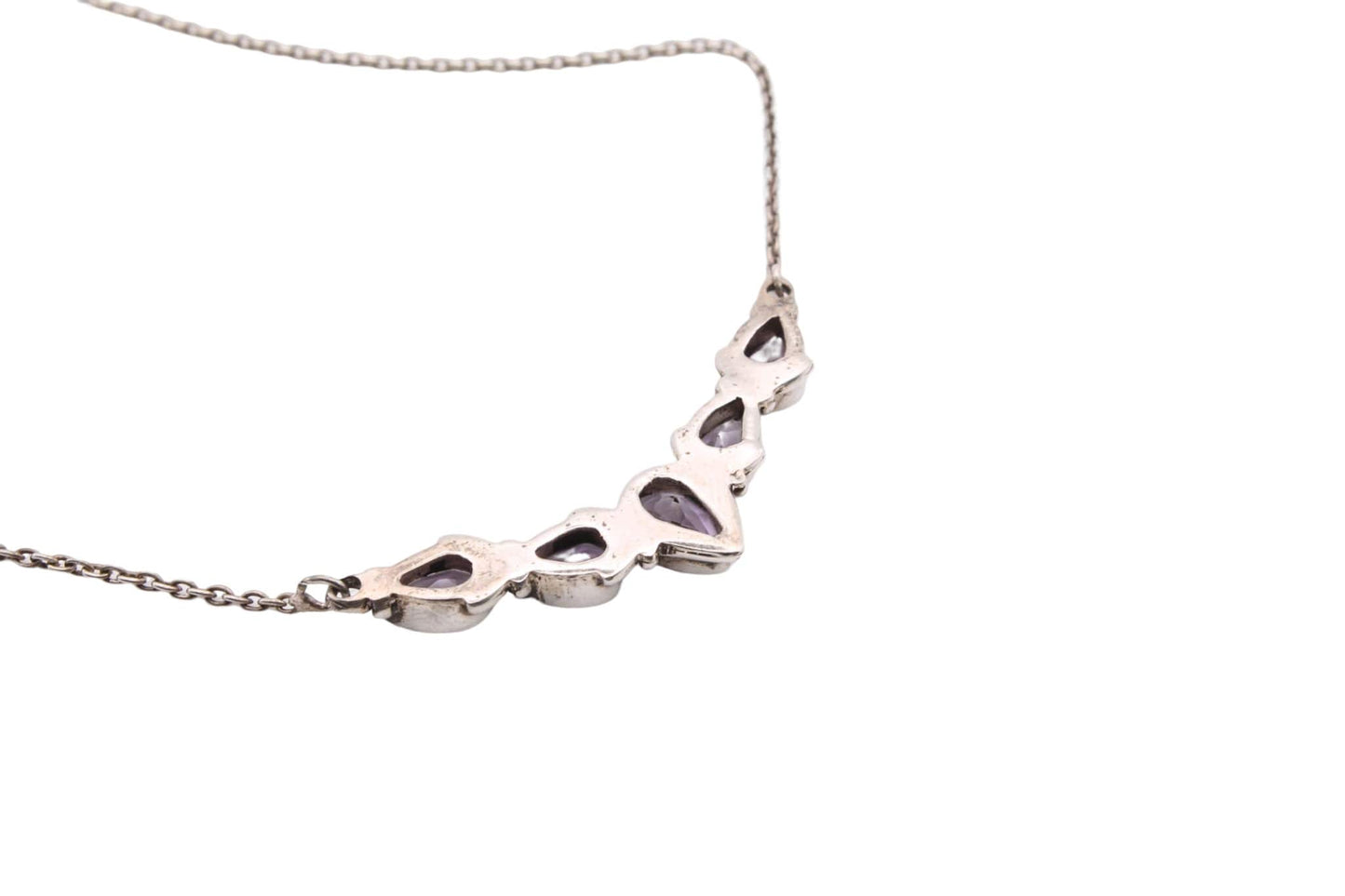 Vintage Sterling Silver Amethyst Necklace