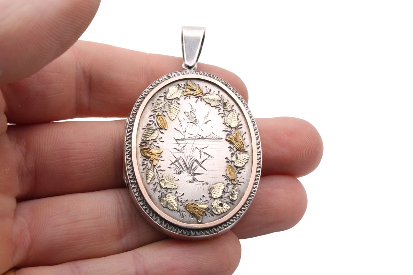Antique Aesthetic Silver And Gold Locket