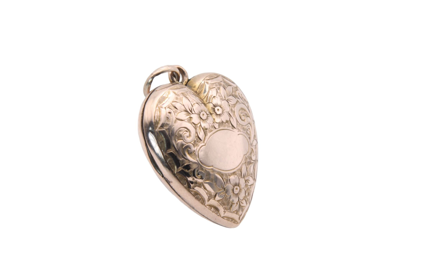 large-antique-9ct-gold-decorative-forget-me-not-heart-locket