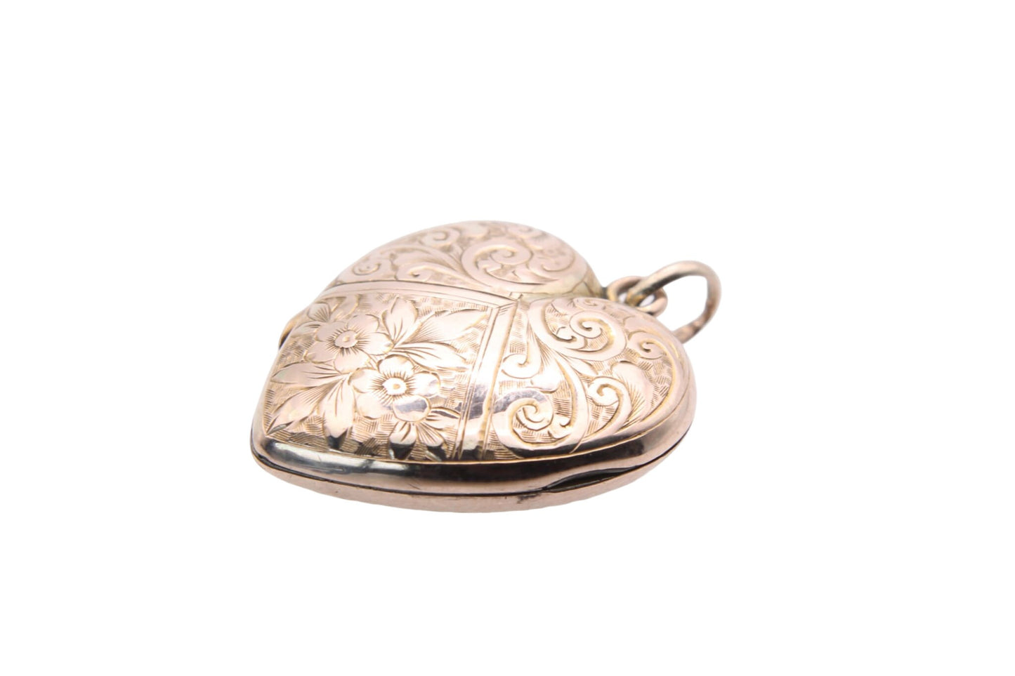 large-antique-9ct-gold-decorative-forget-me-not-heart-locket