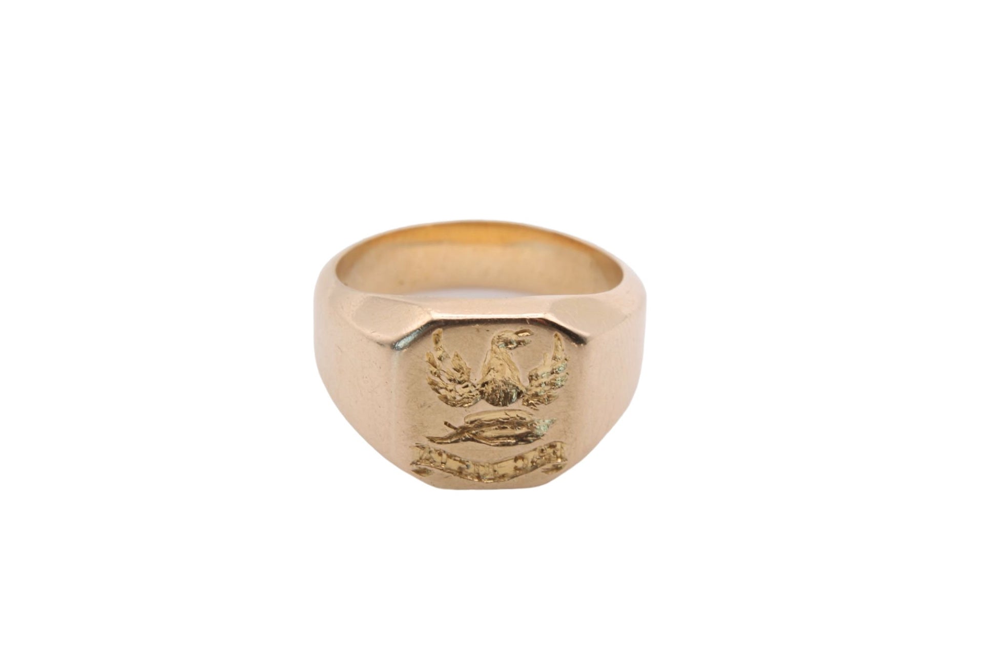 antique-18ct-gold-intaglio-signet-ring-demi-eagle-crest-15g