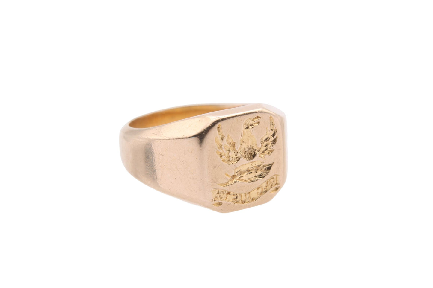antique-18ct-gold-intaglio-signet-ring-demi-eagle-crest-15g
