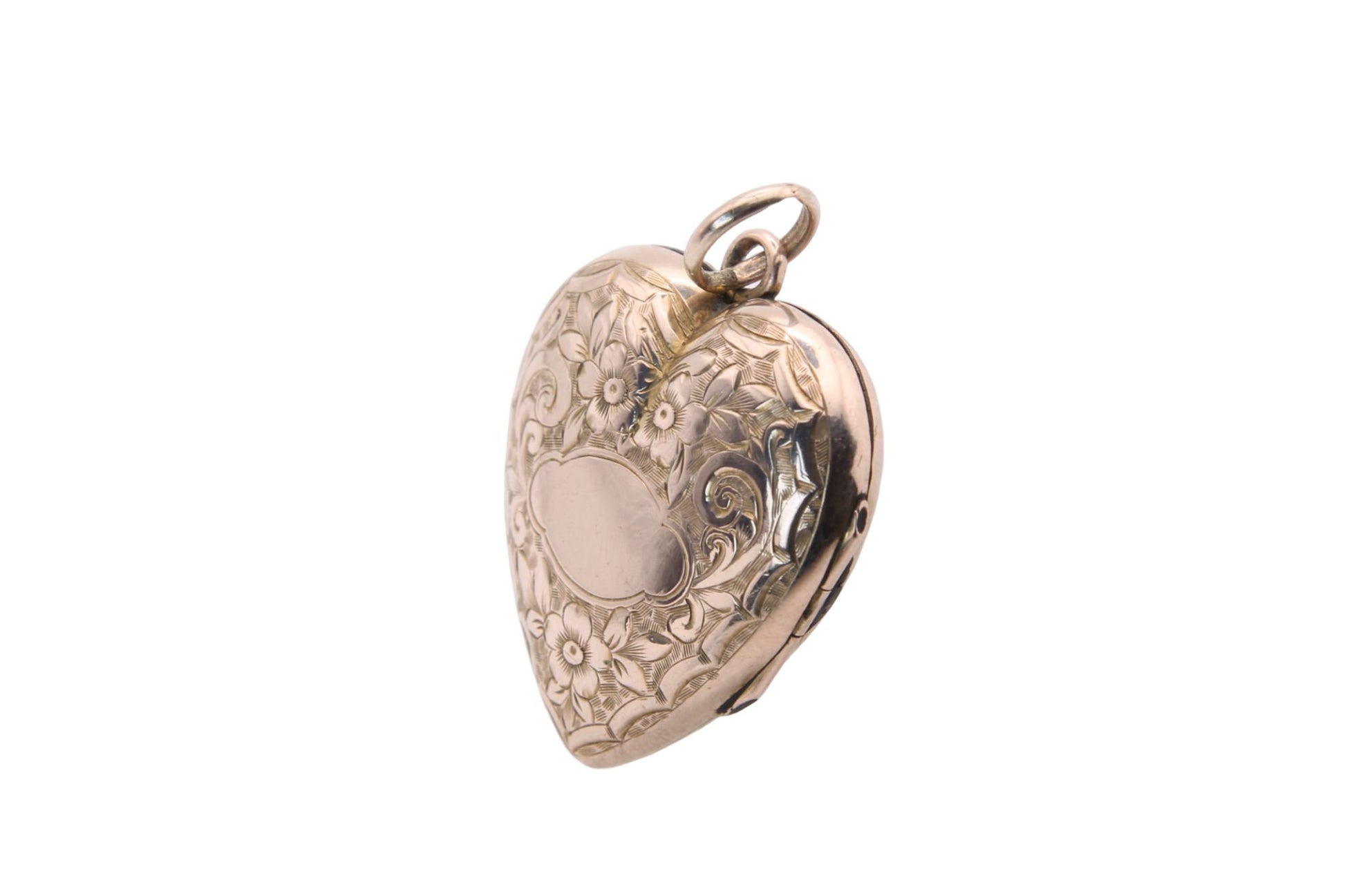large-antique-9ct-gold-decorative-forget-me-not-heart-locket