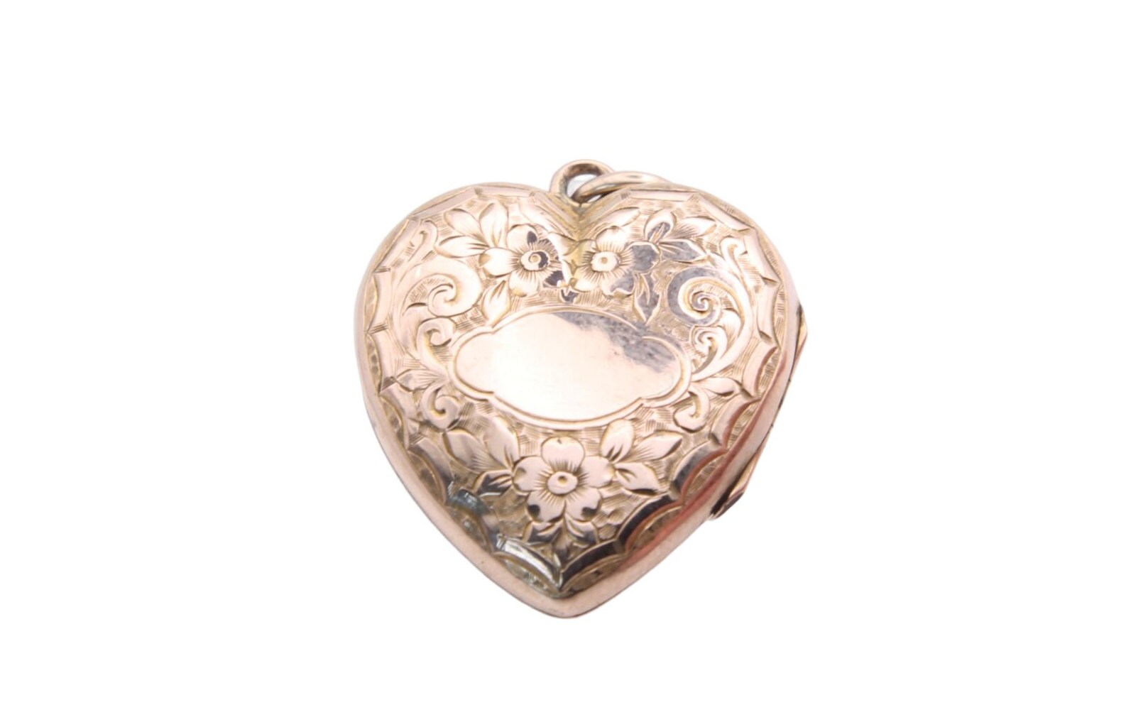 large-antique-9ct-gold-decorative-forget-me-not-heart-locket