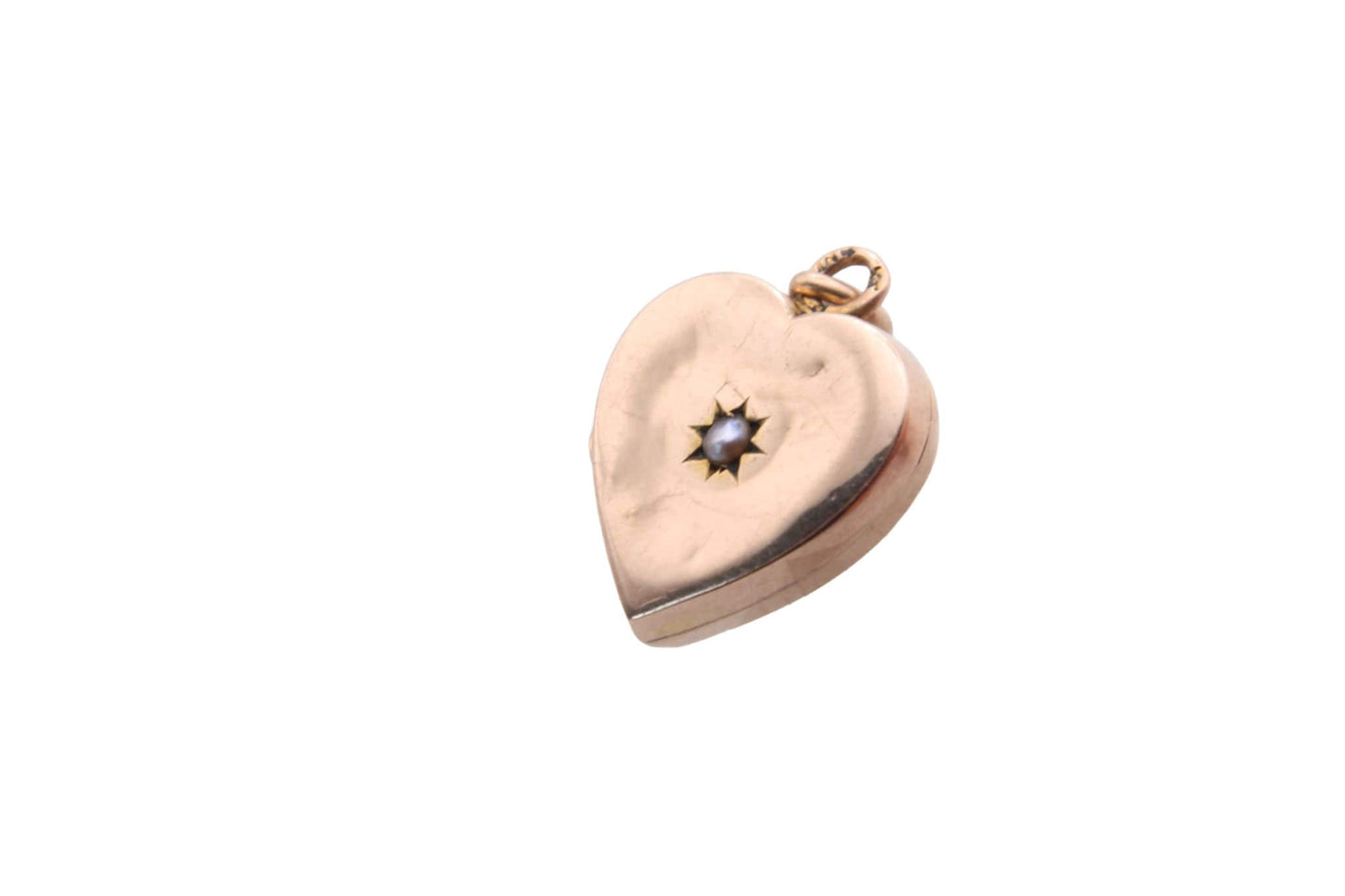Antique 9ct Gold Pearl Heart Locket