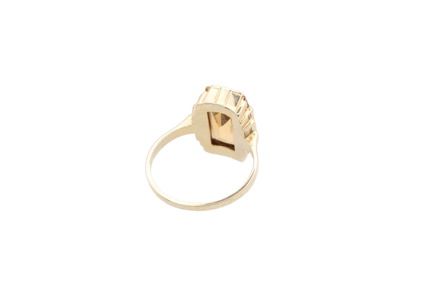 Art Deco 14ct Gold Citrine Cocktail Ring