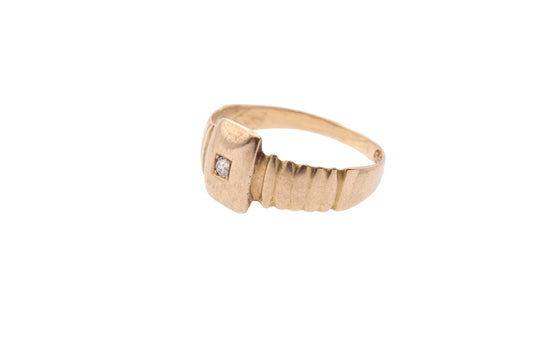 Antique 18ct Gold Diamond Gypsy Set Ring - 1887 Golden Jubilee