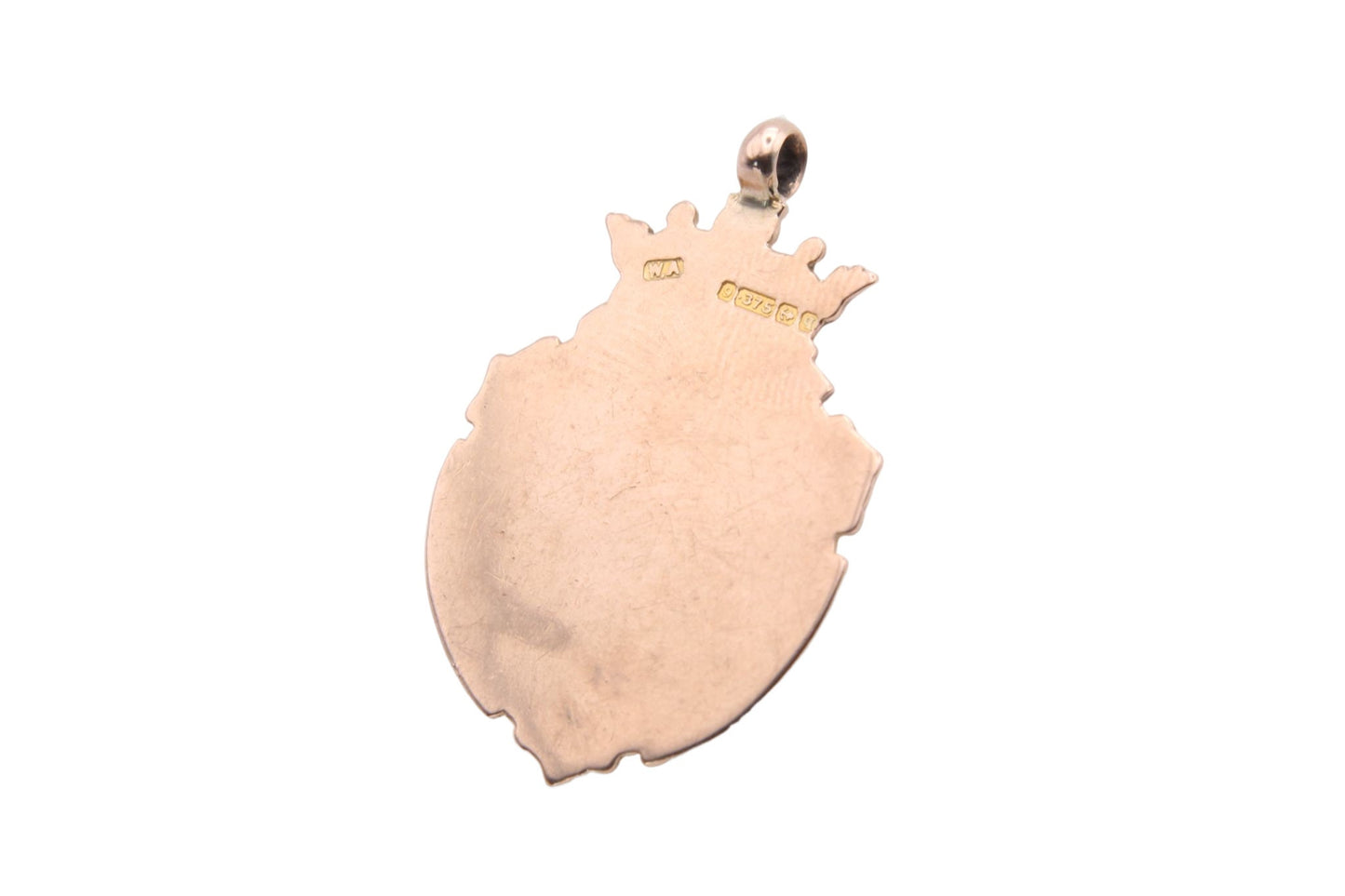 Antique 9ct Gold Enamelled Lion Pendant Fob 1915