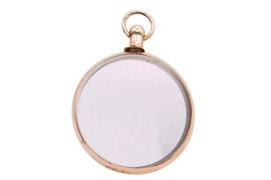 Antique 9ct Gold Double Glass Pendant Locket