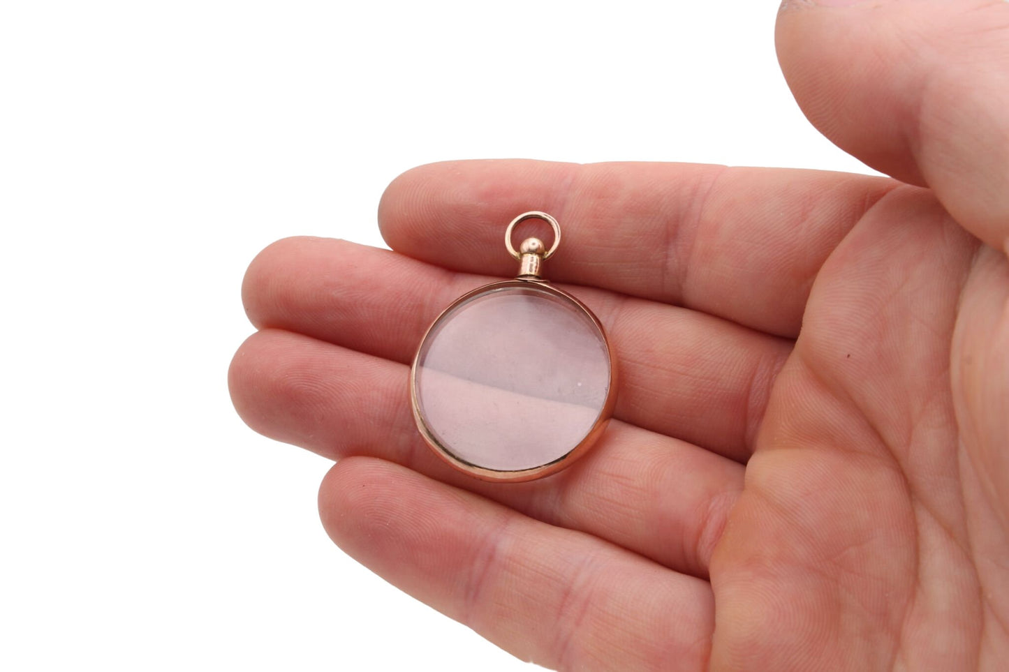 Antique 9ct Gold Double Glass Pendant Locket