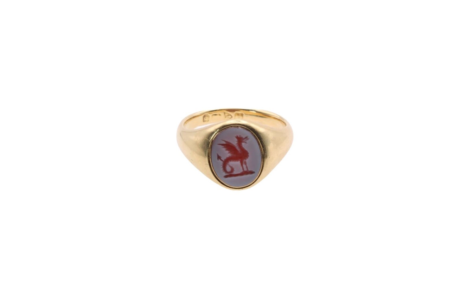 antique-18ct-gold-intaglio-signet-ring-dragon-crest-1928