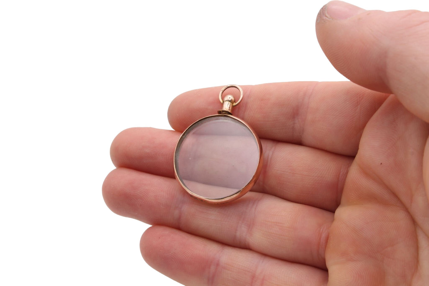 Antique 9ct Gold Double Glass Pendant Locket