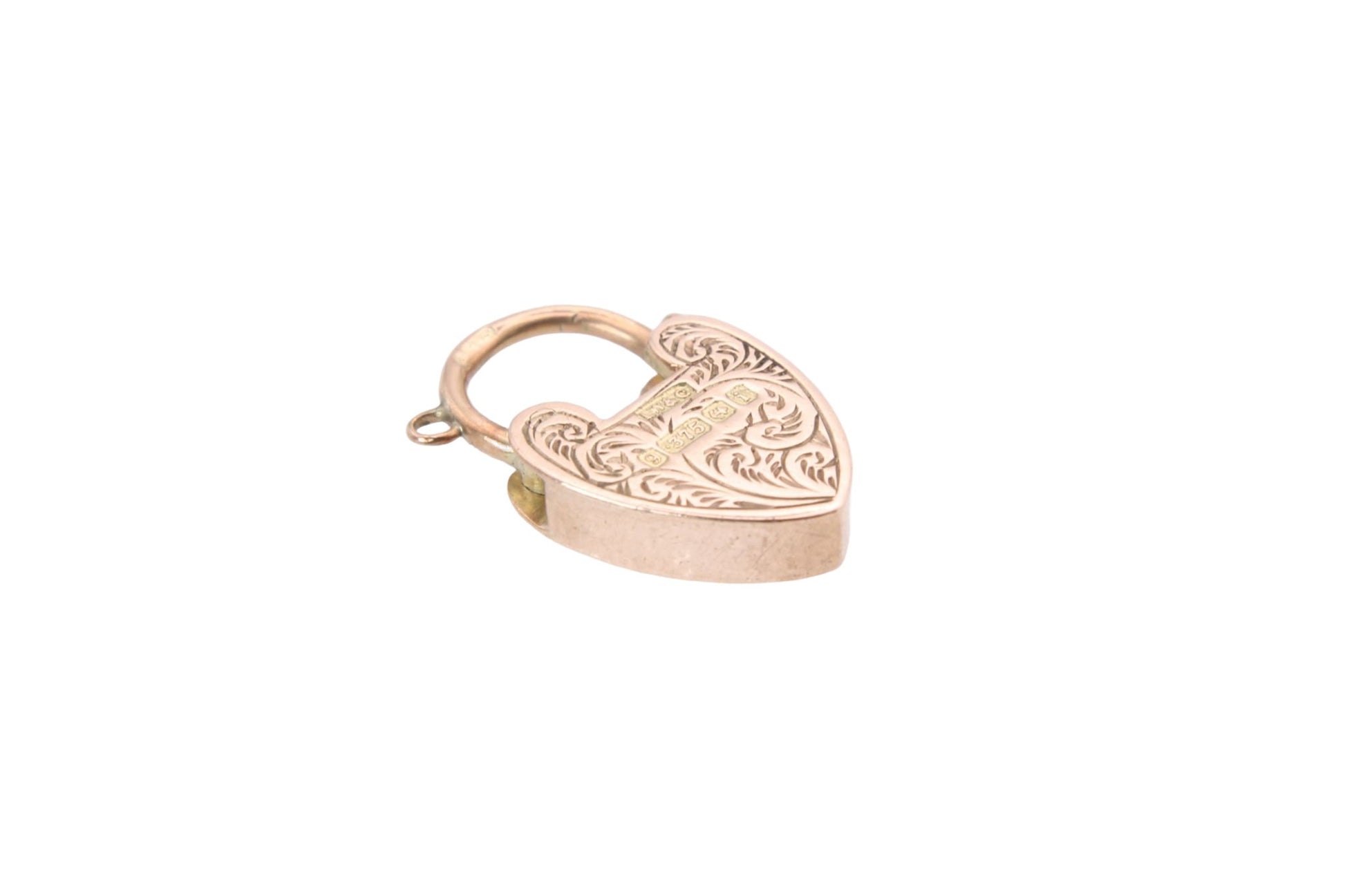antique-9ct-rose-gold-chased-padlock-pendant