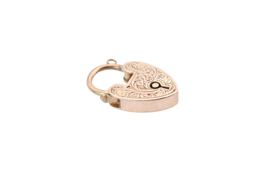 antique-9ct-rose-gold-chased-padlock-pendant